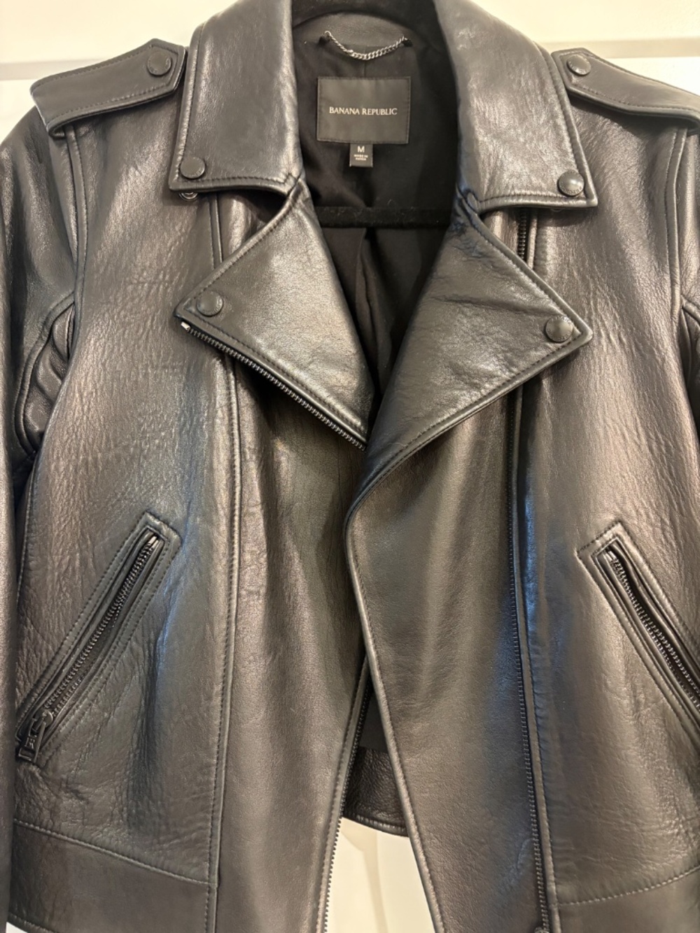 Cropped leather jacket - Picture 8 of 8